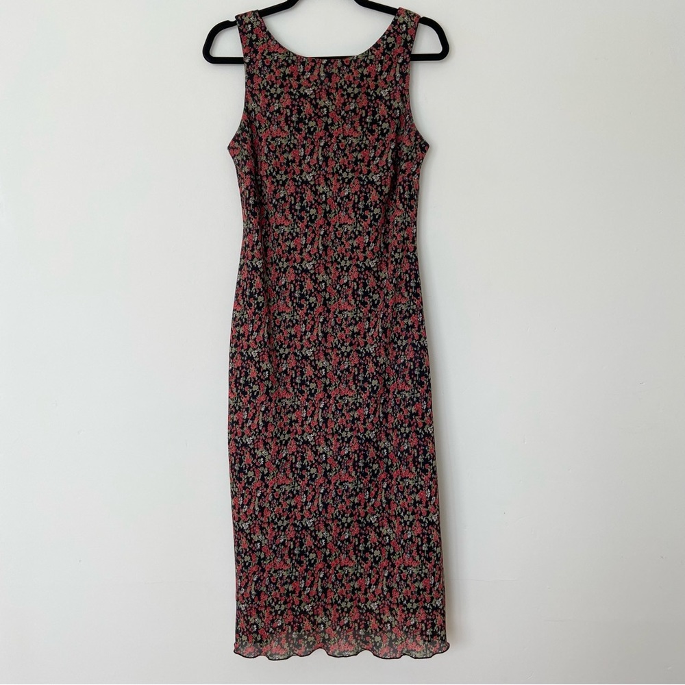 VINTAGE 90's Floral Print Midi Dress